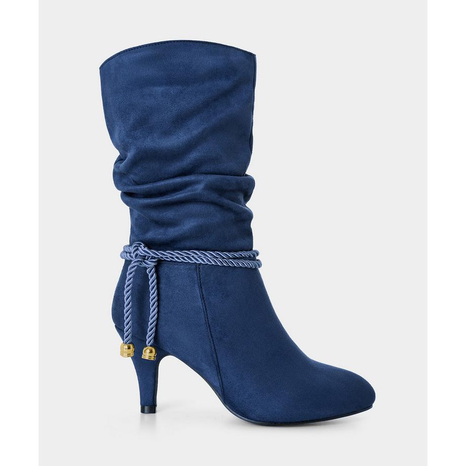 Slouch-Stiefel mit Kordel-Details