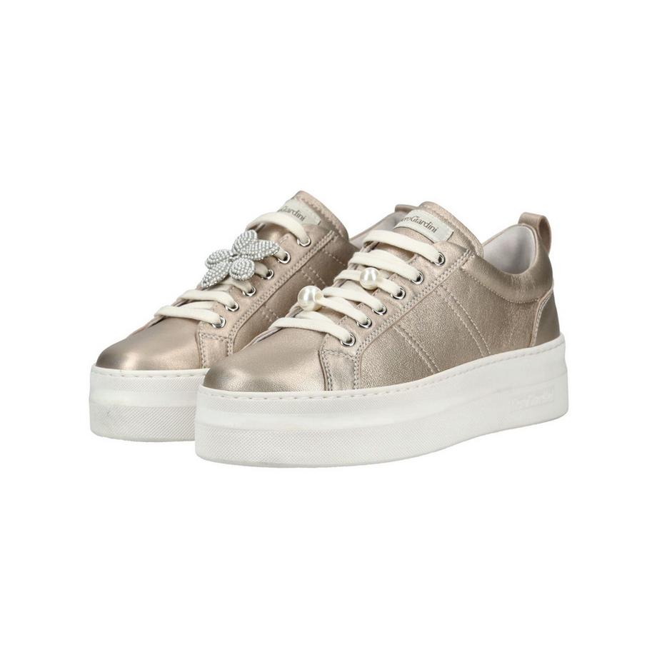 Nero Giardini Sneaker à plateforme métallique avec détail perle  