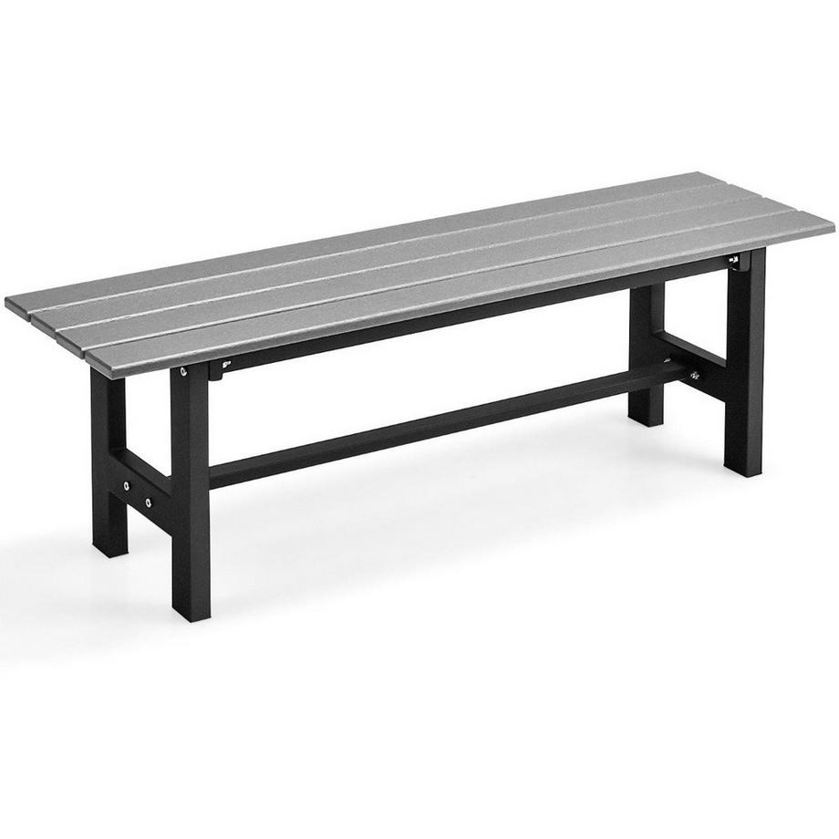 B2X Banc de jardin pour 2 personnes avec assise à lattes pouvant supporter jusqu'à 300 kg 120 x 36 x 40,5 cm gris  