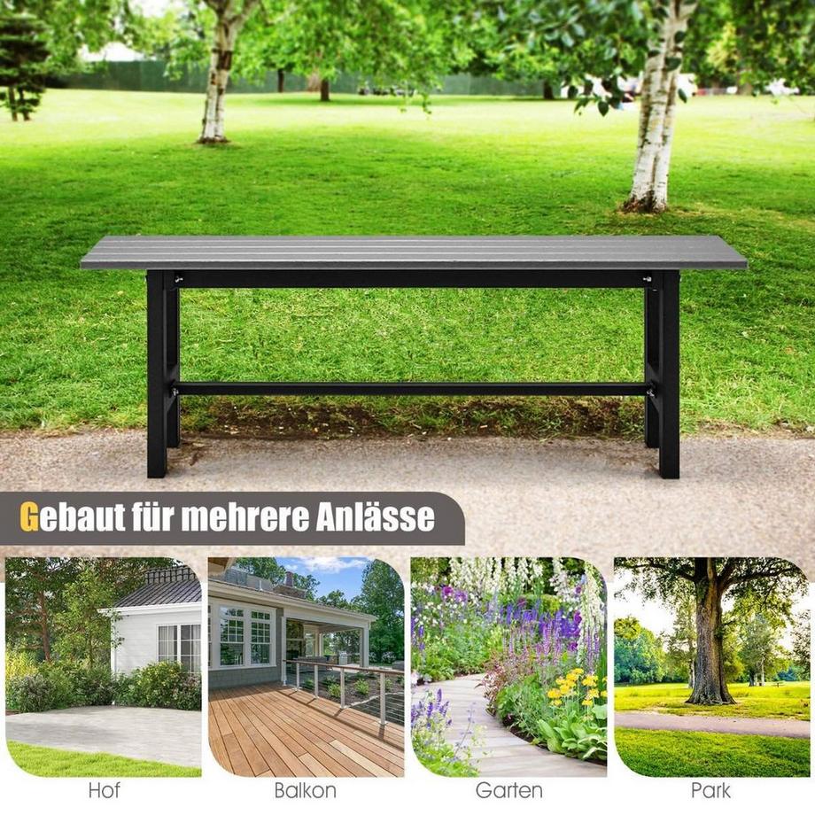 B2X Banc de jardin pour 2 personnes avec assise à lattes pouvant supporter jusqu'à 300 kg 120 x 36 x 40,5 cm gris  