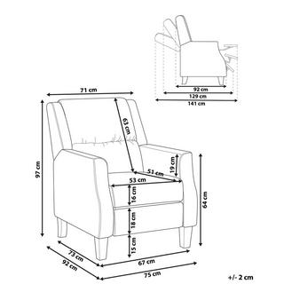 Beliani Fauteuil inclinable en Polyester Traditionnel EGERSUND  