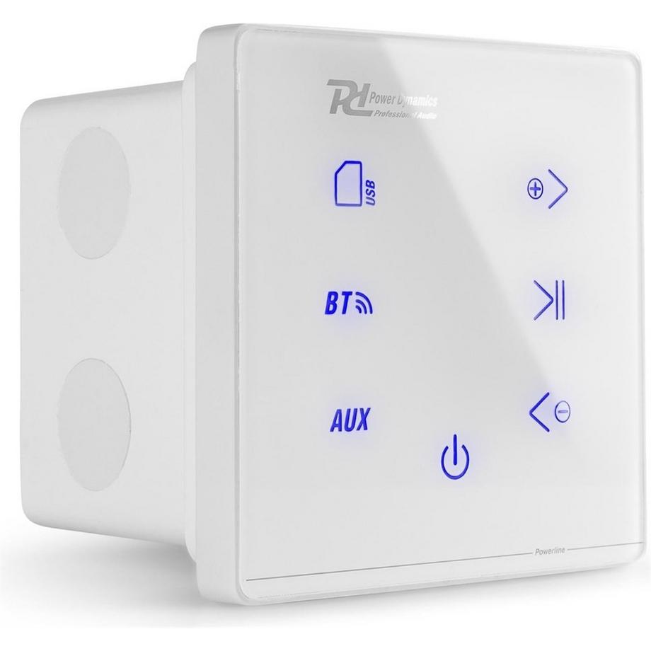 Power Dynamics  PL-A100W Wand-Einbauverstärker 4x 25W BT, weiss 