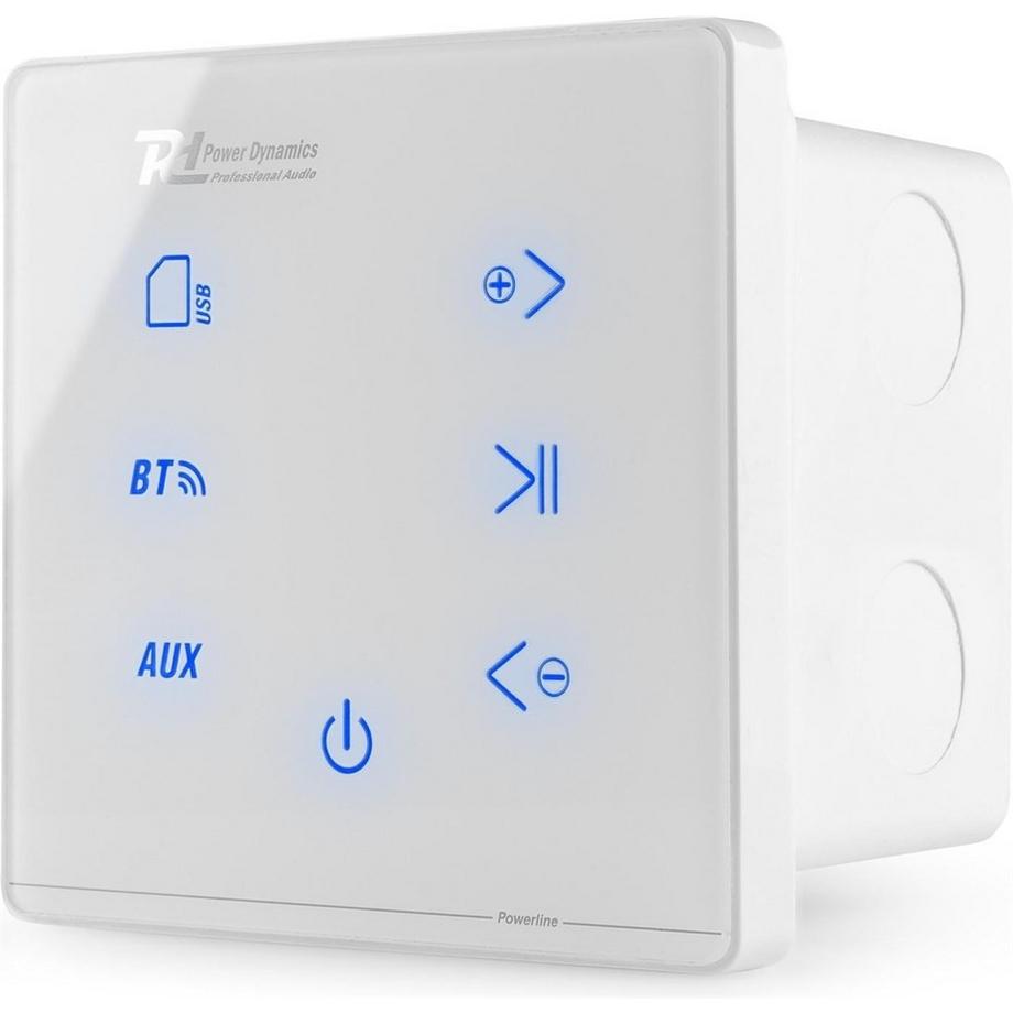 Power Dynamics  PL-A100W Wand-Einbauverstärker 4x 25W BT, weiss 