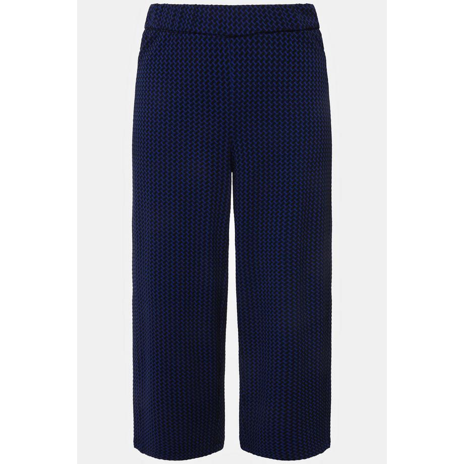 Ulla Popken Sienna Coupe Ajustée Texturée Jupe-Culotte Molleton Ceinture Élastique  