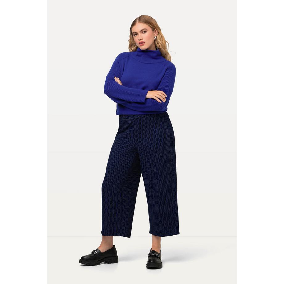 Ulla Popken Sienna Coupe Ajustée Texturée Jupe-Culotte Molleton Ceinture Élastique  
