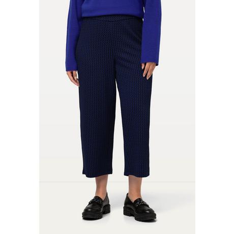 Ulla Popken  Culottes di felpa modello Sienna con texture, taglio della gamba aderente e cintura elastica 