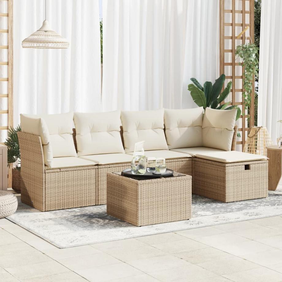 VidaXL Ensemble de canapés de jardin rotin synthétique  