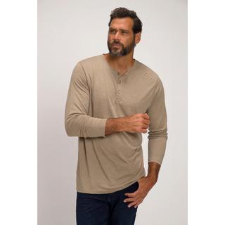 JP1880  T-shirt JP 1880 Henley Basic, manches longues et patte de boutonnage sable 