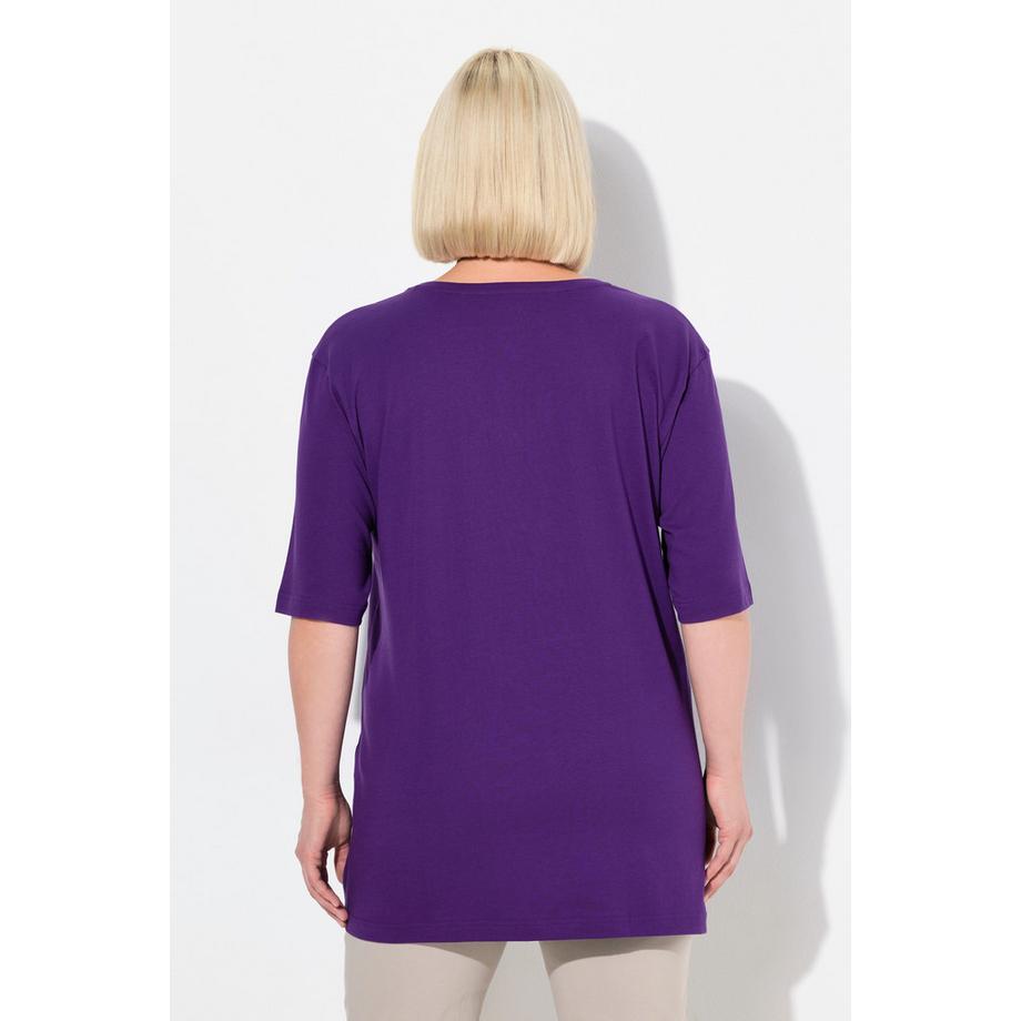 Ulla Popken T-shirt scollo V manica corta vestibilità Relaxed Fit  