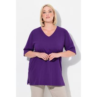 Ulla Popken  T-Shirt, V-Ausschnitt, Relaxed, Halbarm 