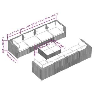 VidaXL set salotto da giardino Polirattan  