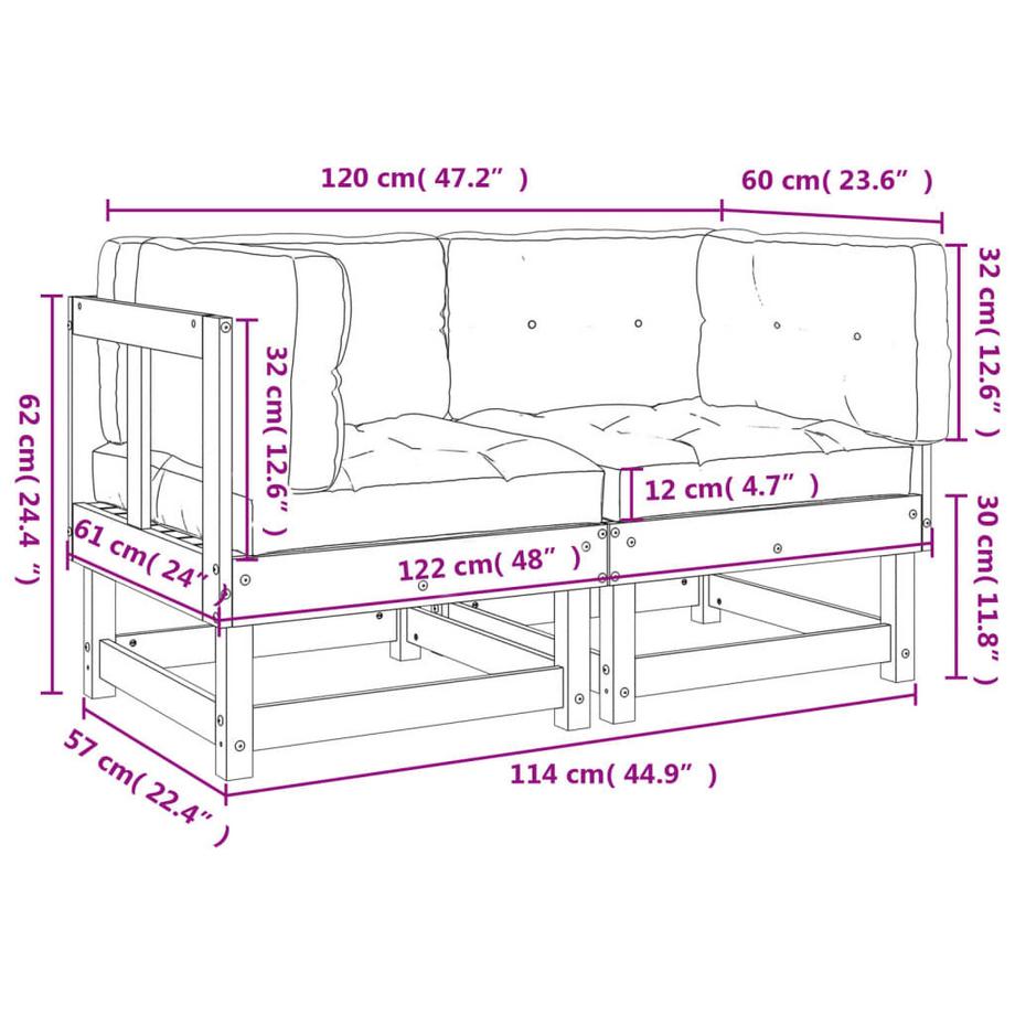 VidaXL Ecksofa douglasienholz  