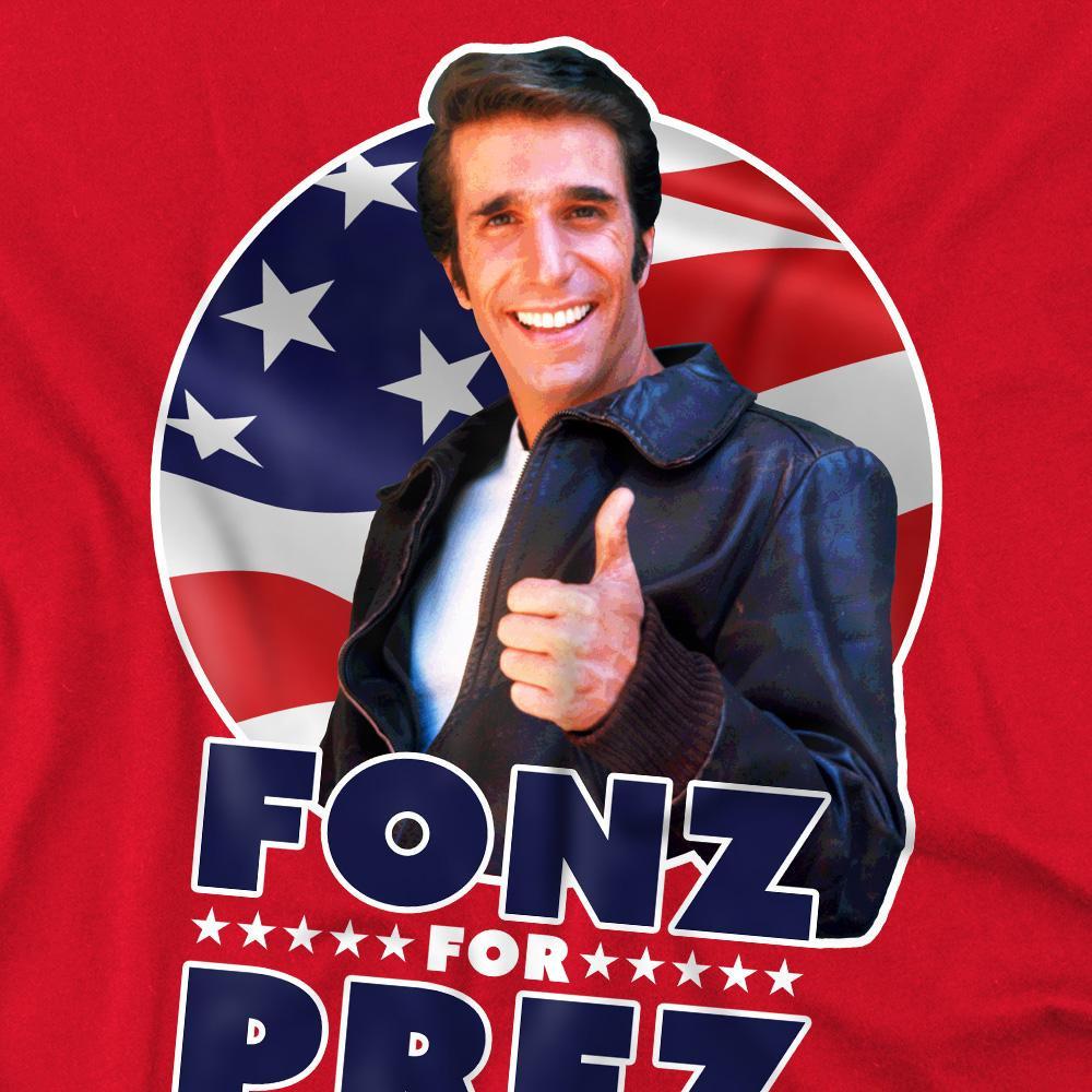 Happy Days Fonz for Prez T-Shirt Stampata  