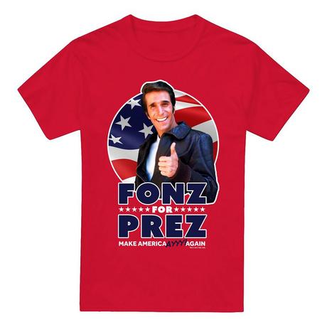 Happy Days Fonz for Prez T-Shirt Stampata  
