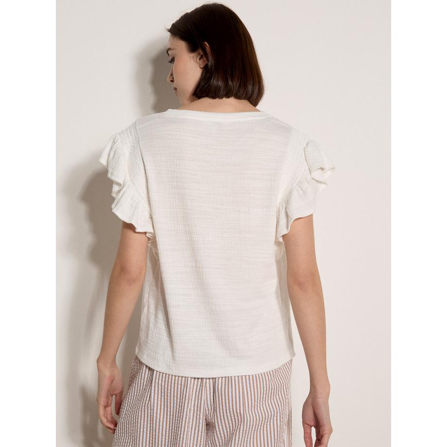 APRICOT T-Shirt strutturata maniche a balze  