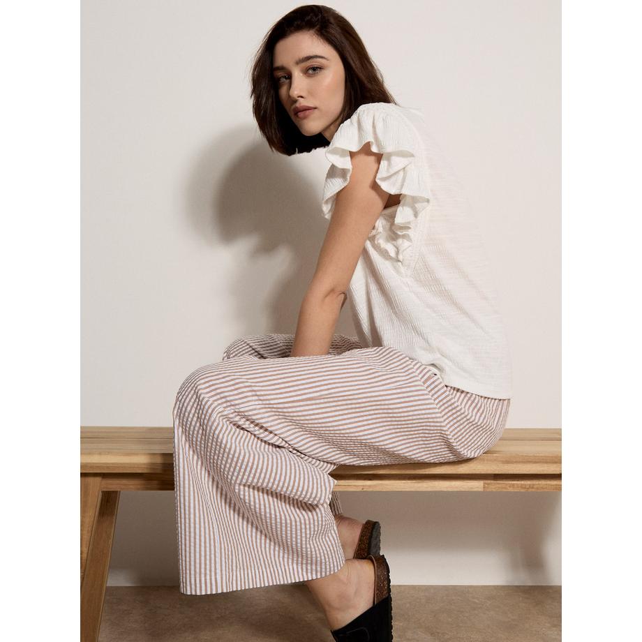 APRICOT T-Shirt strutturata maniche a balze  