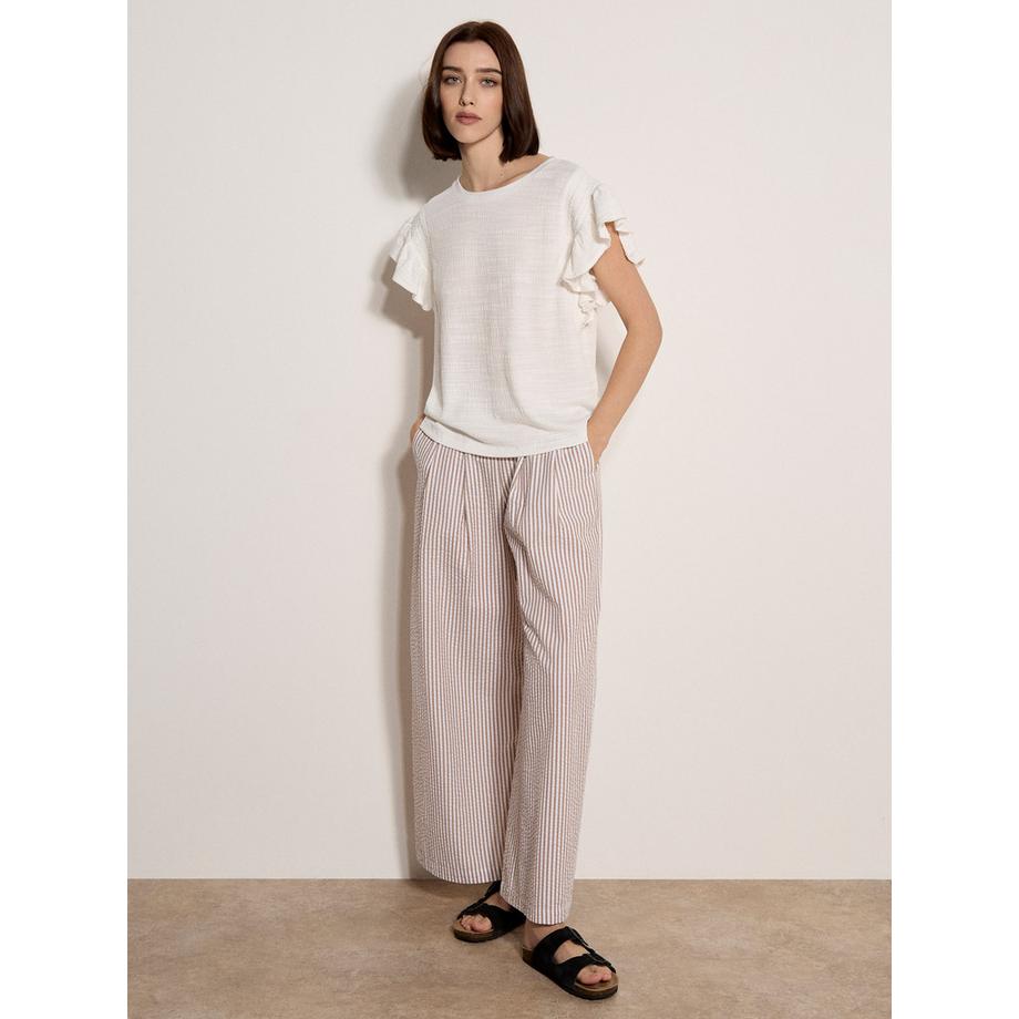 APRICOT T-Shirt strutturata maniche a balze  