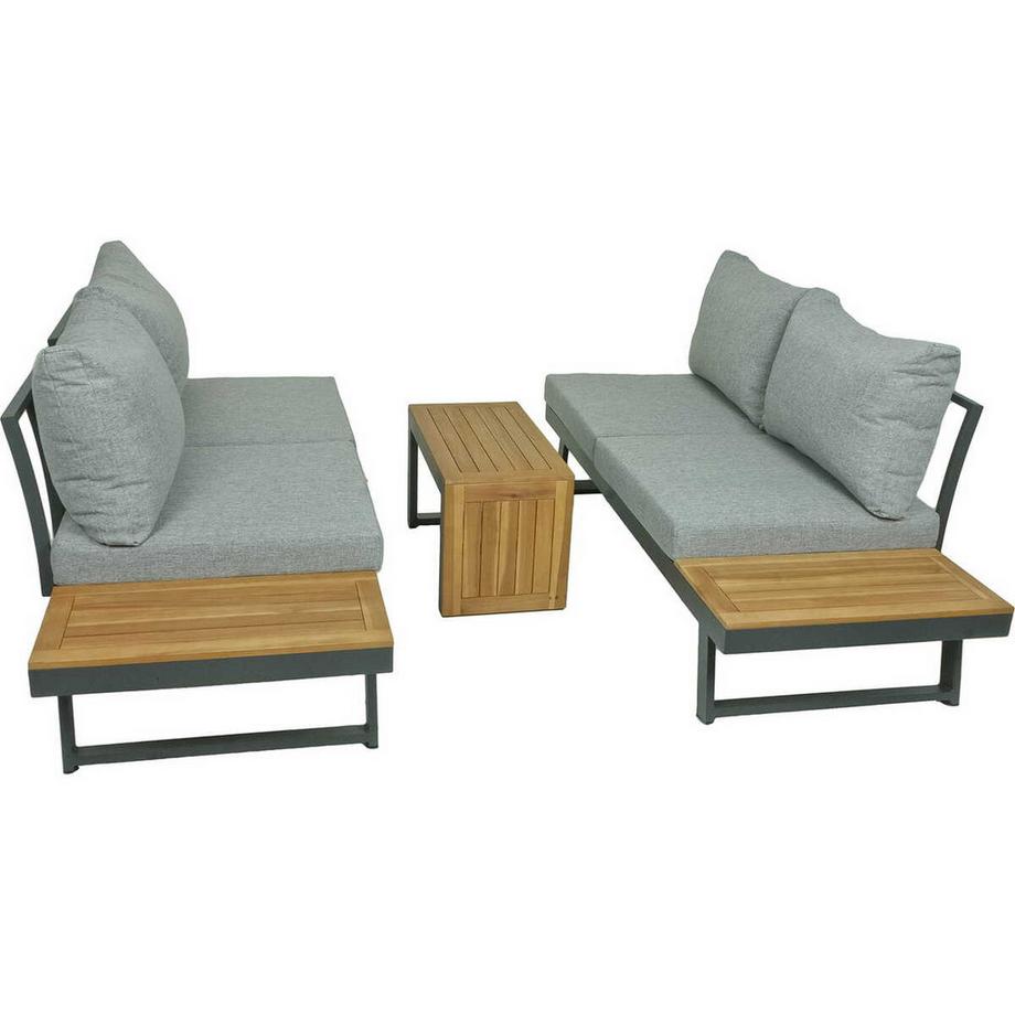 mutoni Salon de jardin Felice gris (set de 3)  