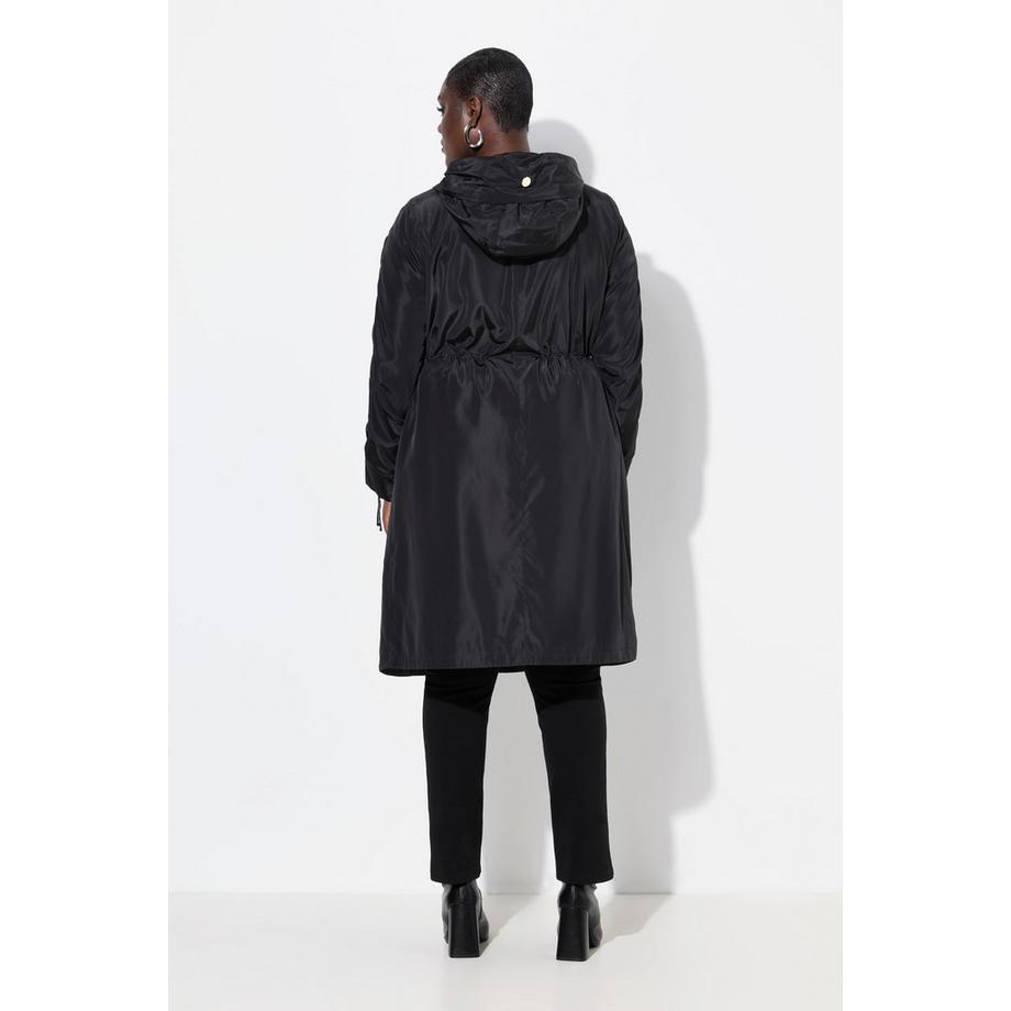 Ulla Popken A-Linie Wasserabweisender Mantel Kapuzenkragen  