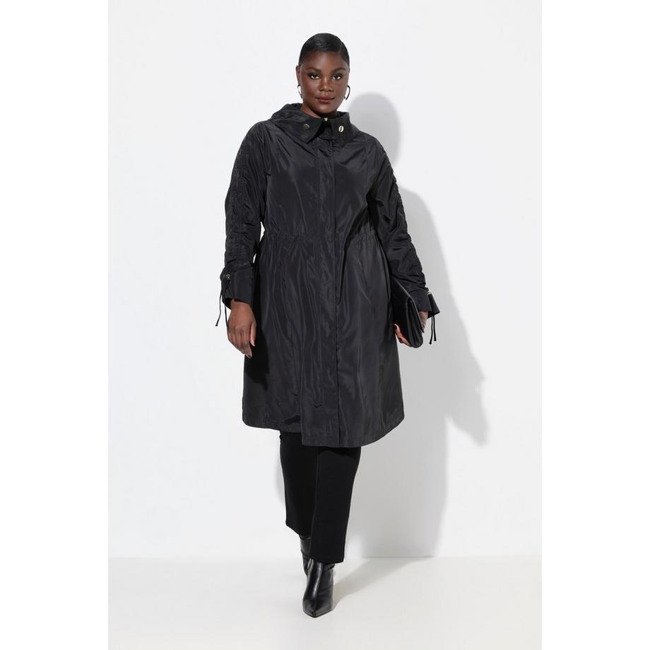 Ulla Popken A-Linie Wasserabweisender Mantel Kapuzenkragen  