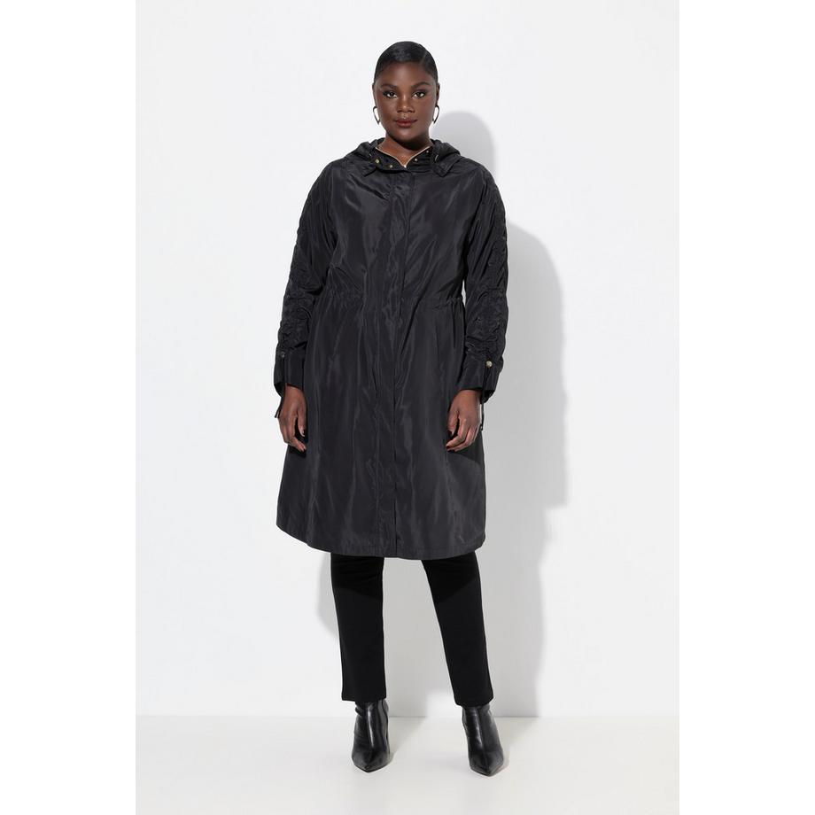 Ulla Popken A-Linie Wasserabweisender Mantel Kapuzenkragen  