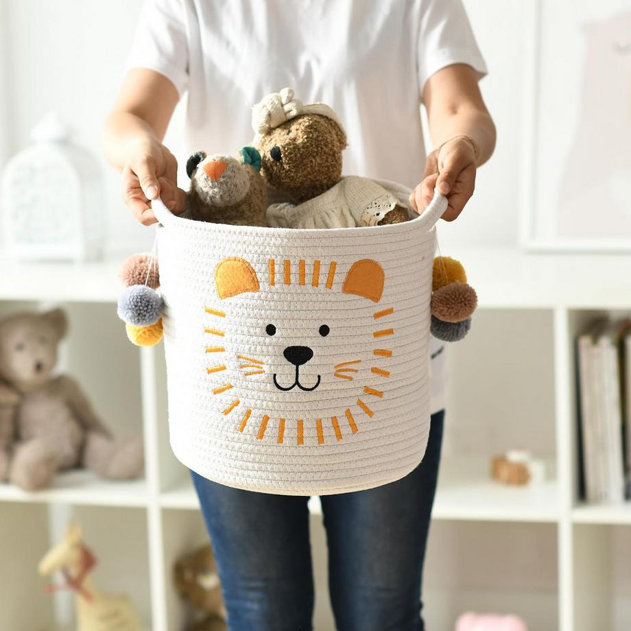 Alopini Panier de rangement avec poignées, panier de rangement pour bébés  