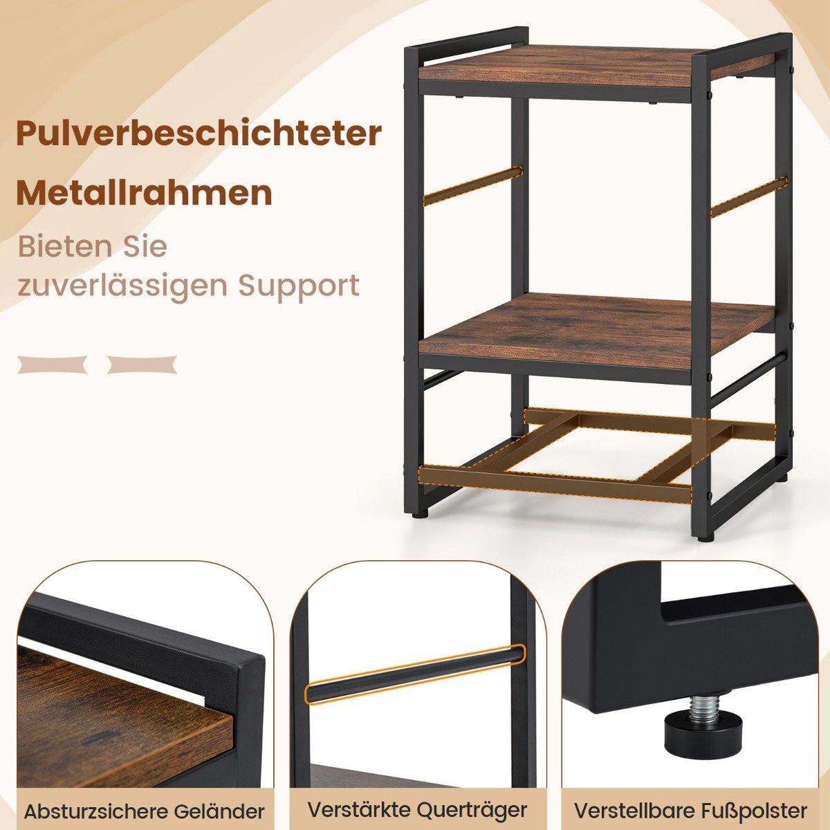 Northix Table de chevet avec tiroir en tissu et compartiment de rangement ouvert, table d'appoint, table de nuit  
