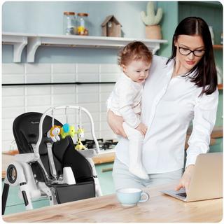 B2X  Sedia da pranzo con tavolo Nukido Belo nera + fiocco giocattolo 