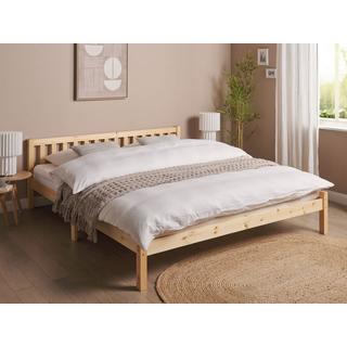 Beliani Letto con rete a doghe en Legno di pino Scandinavo FLORAC  