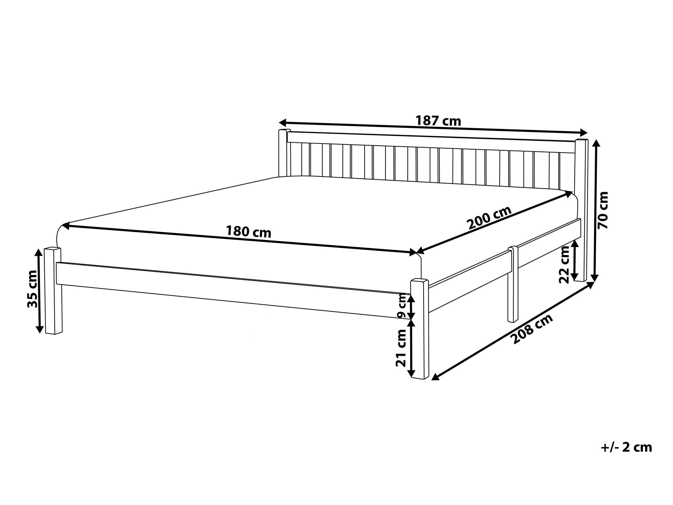 Beliani Letto con rete a doghe en Legno di pino Scandinavo FLORAC  