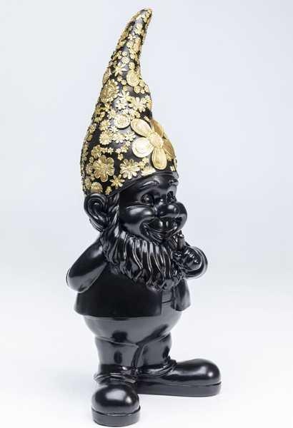 KARE Design Figurine déco nain debout or noir 46cm  