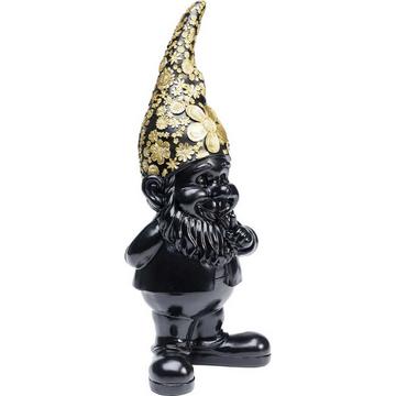 Figurine déco nain debout or noir 46cm
