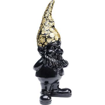 Figura decorativa nano in piedi in oro nero 46 cm