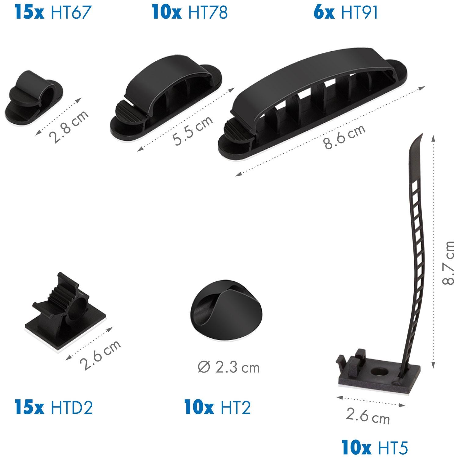 LogiLink  8-teiliges Kabelmanagement-Set, 128-teilig, verschiedene Farben 
