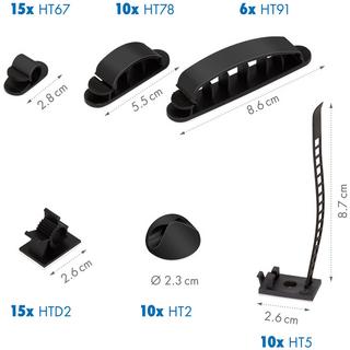 LogiLink  8-teiliges Kabelmanagement-Set, 128-teilig, verschiedene Farben 