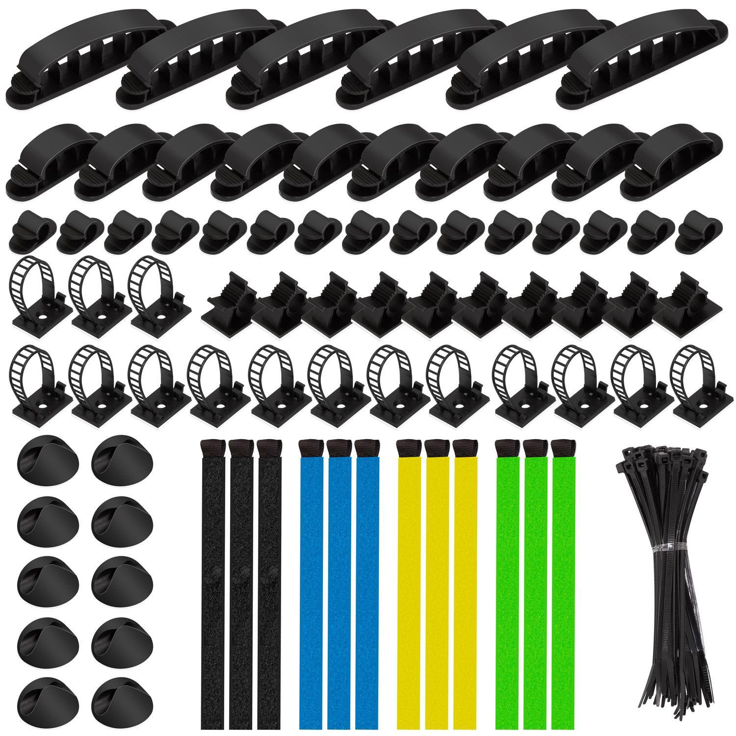 LogiLink  8-teiliges Kabelmanagement-Set, 128-teilig, verschiedene Farben 