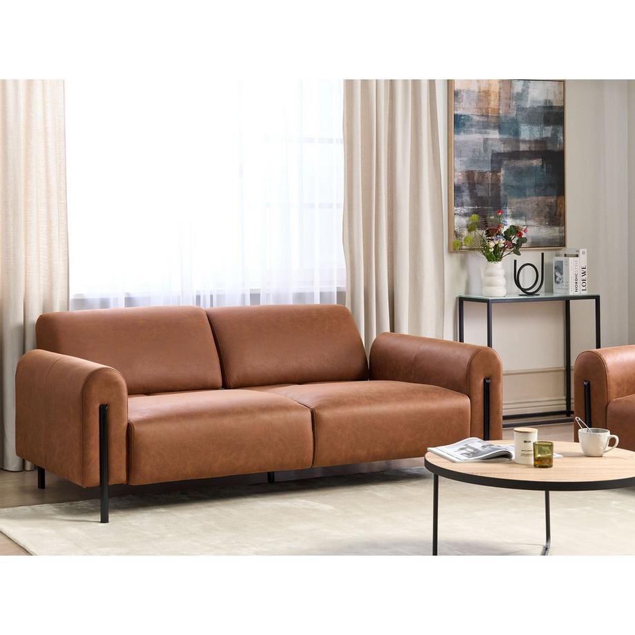 Beliani 3 Sitzer Sofa aus Stoff Retro ASKIM  