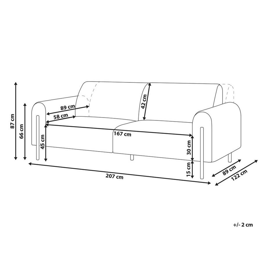 Beliani 3 Sitzer Sofa aus Stoff Retro ASKIM  
