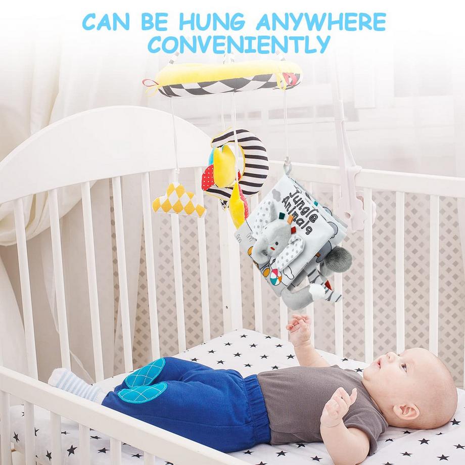 Activity-board  Stoffbilderbuch mit Tieren, Stoffbücher für die frühe Entwicklung von Babys, Wahrnehmungslernspielzeug 