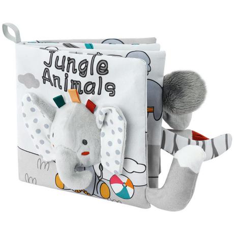 Activity-board  Livre d'images en tissu avec des animaux, livres en tissu pour le développement précoce des bébés, jouets d'apprentissage perceptif 