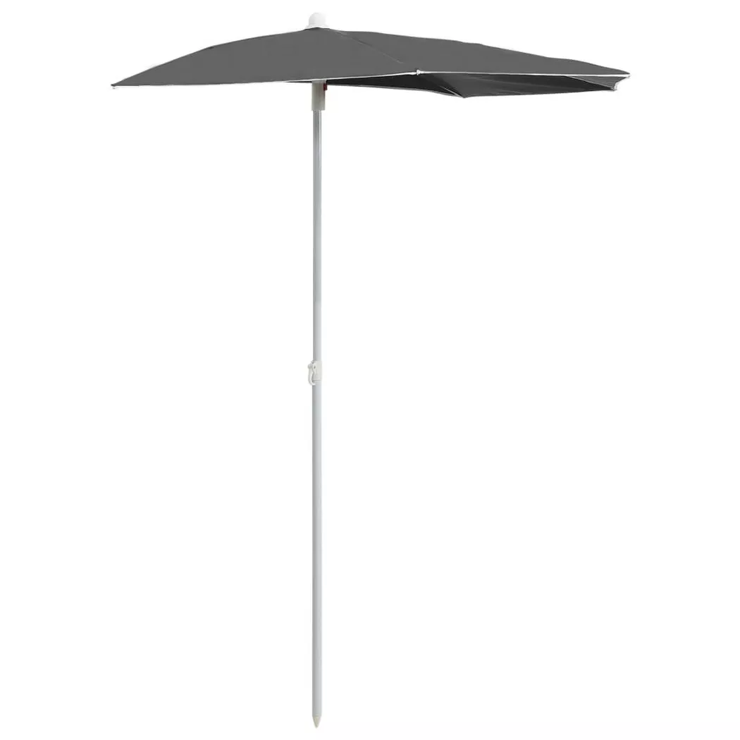 vidaXL Halb-Sonnenschirm mit Mast 180x90 cm Anthrazit