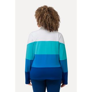 Ulla Popken  Thermoshirt, Colourblocking, Troyerkragen, Langarm 