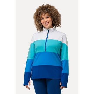 Ulla Popken  Thermoshirt, Colourblocking, Troyerkragen, Langarm 