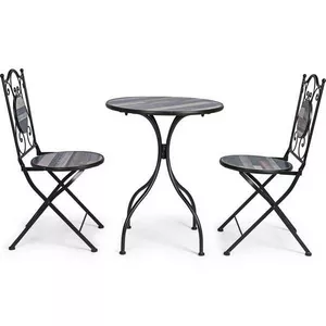 Set bistrot da giardino tavolo Huston e 2 sedie pieghevoli