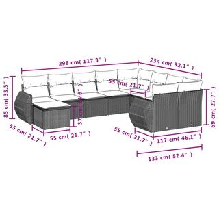 VidaXL Garten sofagarnitur poly-rattan  