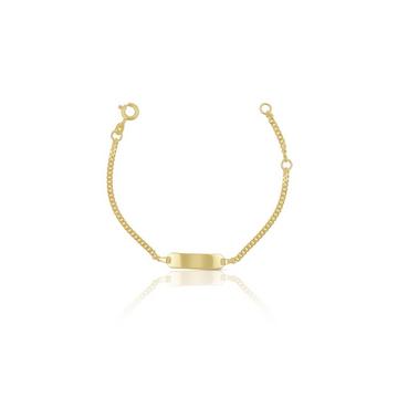 ID-Bracelet gourmette or jaune 585, 2.1mm, 14cm