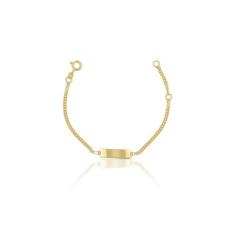 MUAU Schmuck  ID-Bracelet gourmette or jaune 585, 2.1mm, 14cm 