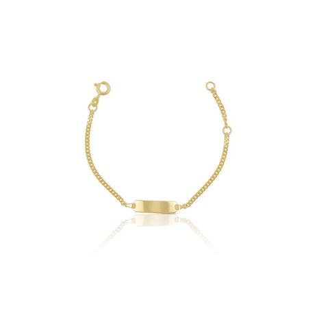 MUAU Schmuck  ID-Bracelet Panzer Gelbgold 585, 2.1mm, 14cm 