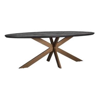 mutoni Tavolo da pranzo Blackbone rovere nero ottone ovale 260  