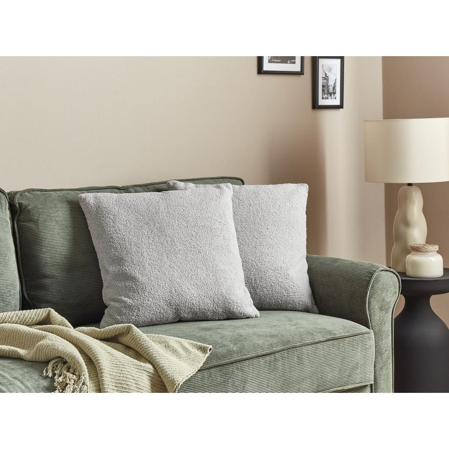 Beliani Dekokissen 2er Set aus Bouclé Klassisch LEUZEA  